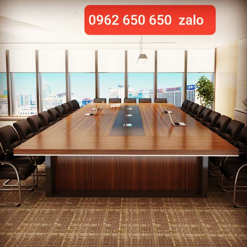 HCM Bàn họp lớn bàn hội trường # (công ty nội thất Lan Việt nhận thi công bàn họp hội  trường ) Nội Thất Văn Phòng  - Kích thước dài 360 - rộng  146 cao 76 cm  - Chất liệu HDF chống ẩm