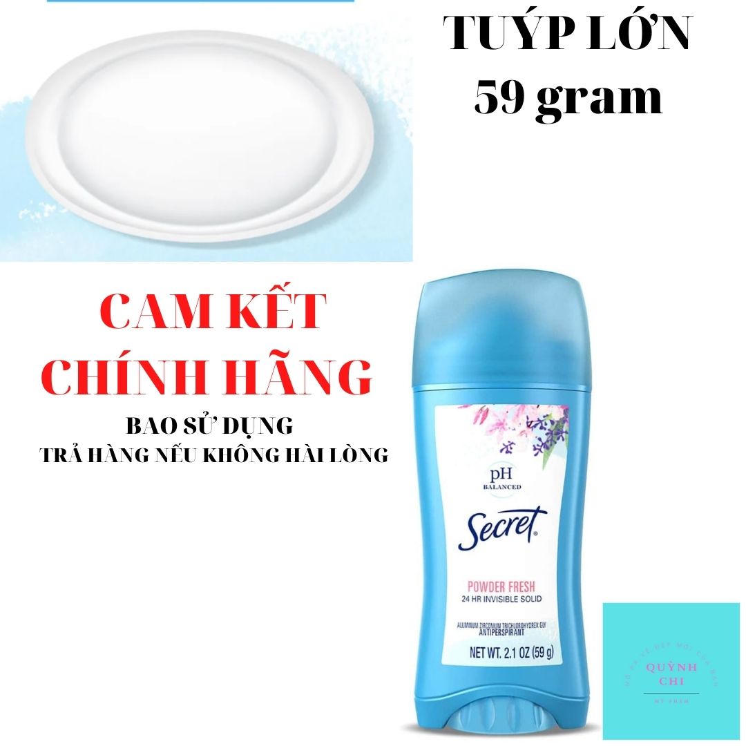 [HÀNG  USA] Lăn khử mùi sáp Secret pH Balanced Powder Fresh Invisible Solid 59g