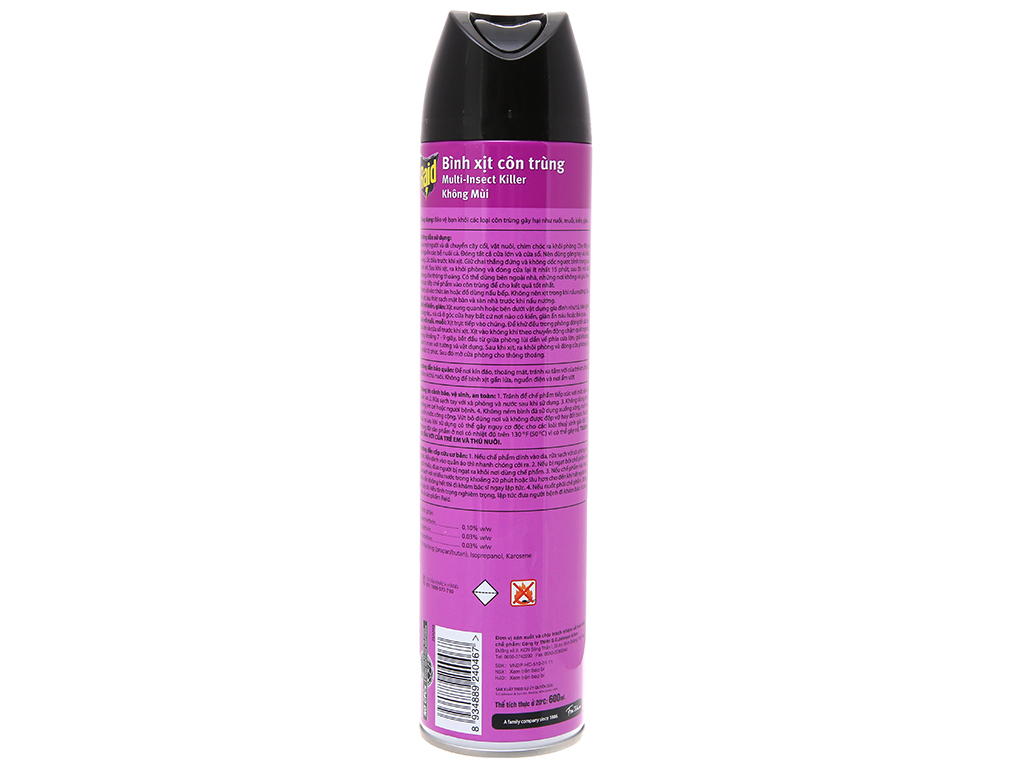 Bình Xịt Côn Trùng Raid 600ml - Bình Xịt Muỗi Xịt Gián xịt kiến