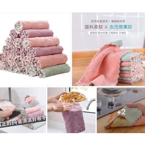 Combo 10 Khăn lau đa năng 2 mặt siêu thấm