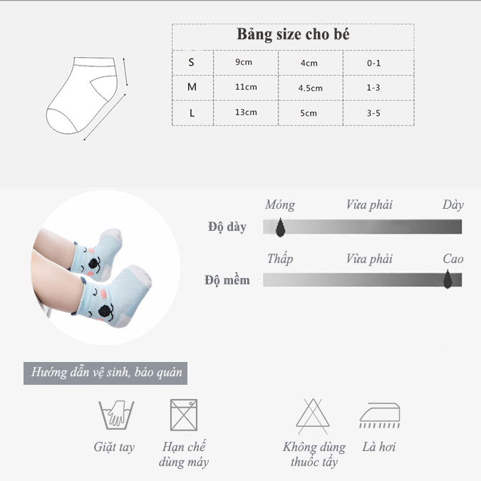 Sét 5 đôi tất lưới cổ ngắn