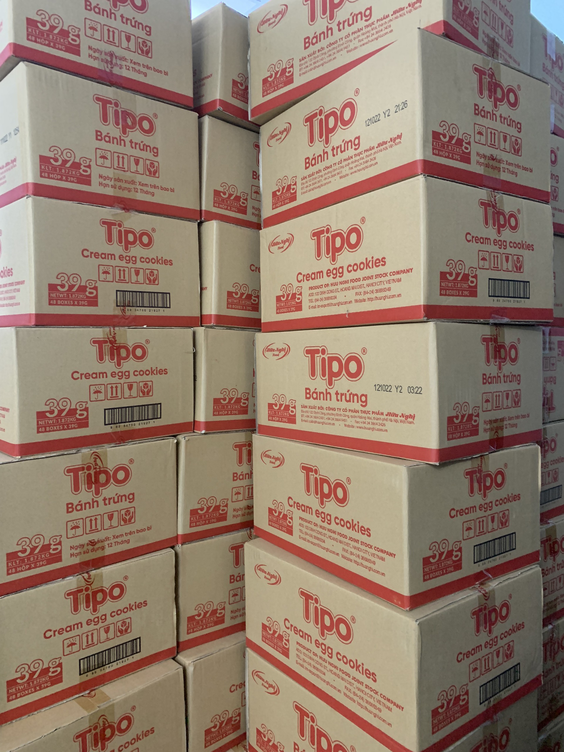[Lốc 12 hộp] Bánh Tipo Trứng 39g