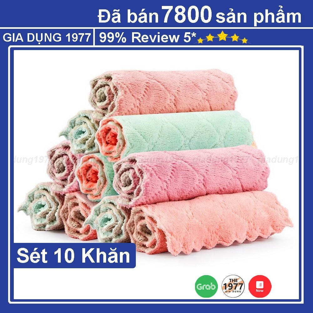 Set 10 khăn lau bếp đa năng bền đẹp