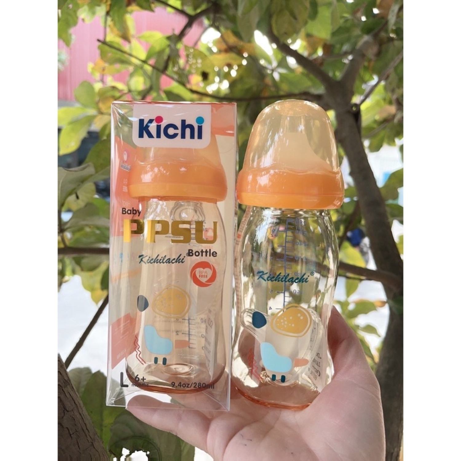 Bình Sữa Kichilachi PPSU Cổ Rộng 160/280ml Núm Ti Siêu Mềm