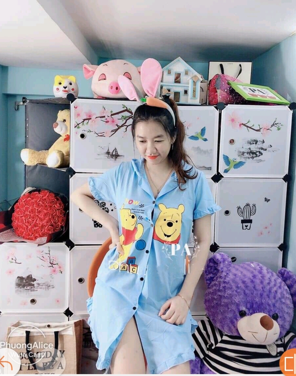 [FreeShip Max] Đầm sơ mi mặc nhà . Đầm ngủ mặc nhà kate lụa cho nữ - M01