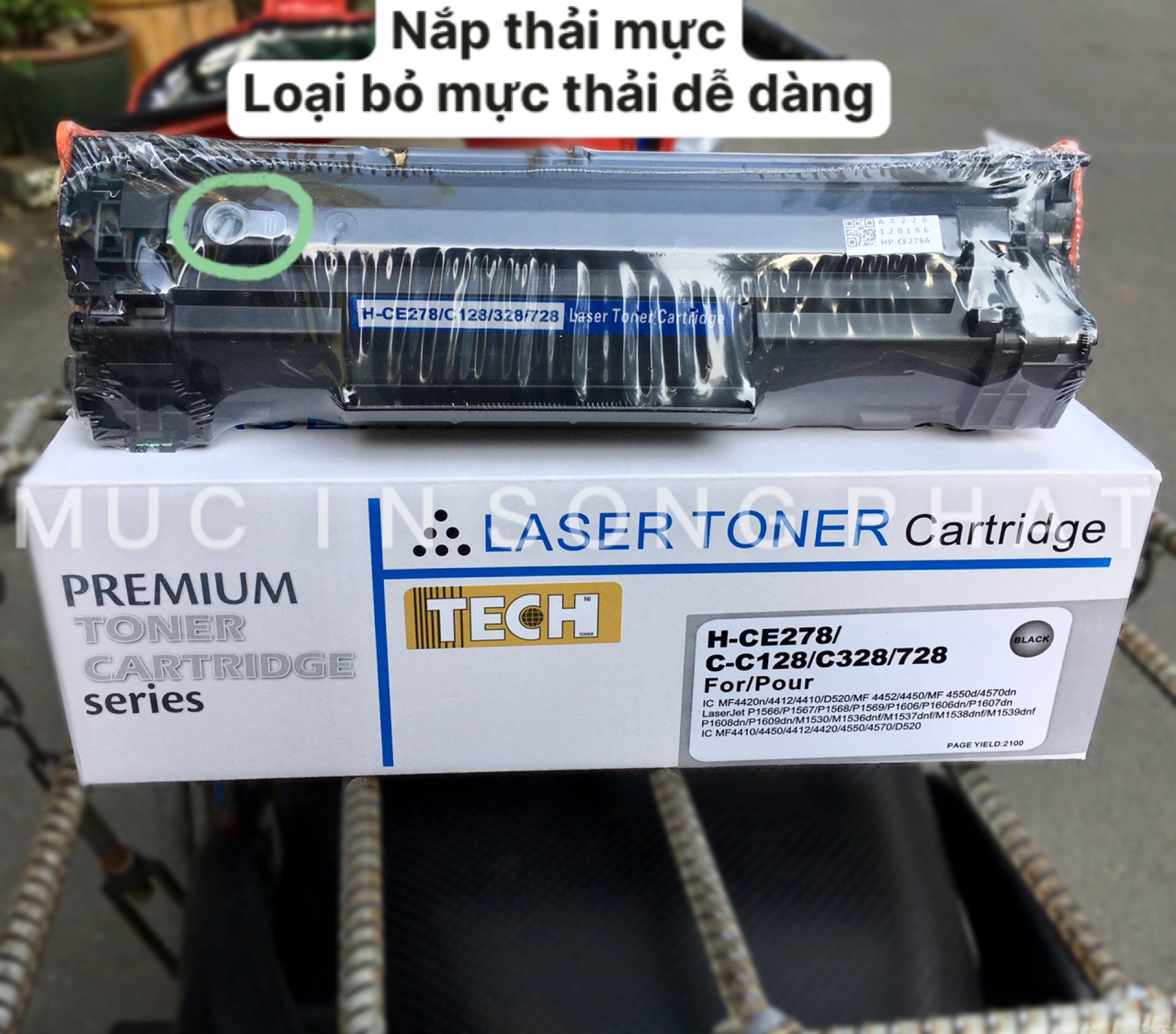 Hộp mực HP 78A/ 326/ 328 có lỗ đổ mực và đổ thải  dùng cho máy in Ca.non 6230DW,6230dn, 6200d, HP 1566, 1606, M1536