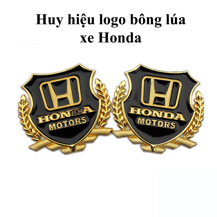 Bộ Logo 3D trang trí hông xe Honda biểu tượng bông lúa