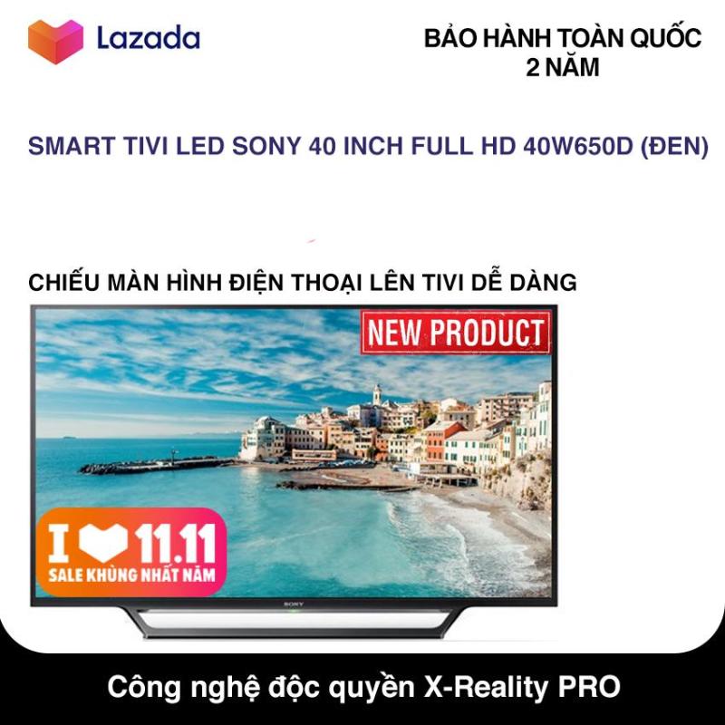 Bảng giá Smart Tivi LED Sony 40 inch Full HD - Model 40W650D (Đen) Hệ điều hành Lunix, Công nghệ hình ảnh X-Reality PRO, Điều khiển bằng điện thoại - Bảo Hành 2 Năm