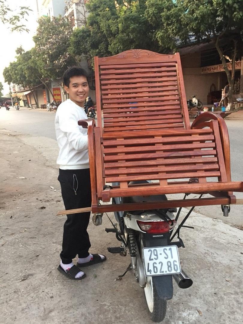 Ghế thư giãn gỗ dẻ cau loại to 3 dây