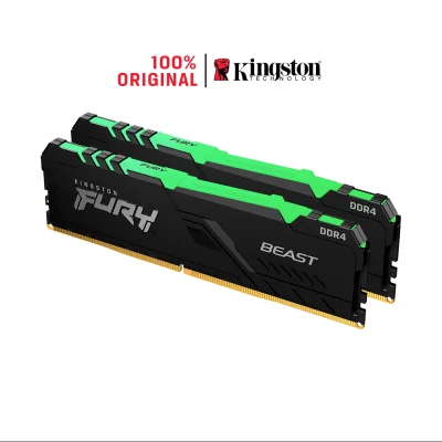 Ram PC Kingston Fury Beast RGB 32GB 3200MHz DDR4 (2x16GB) KF432C16BB1AK2/32