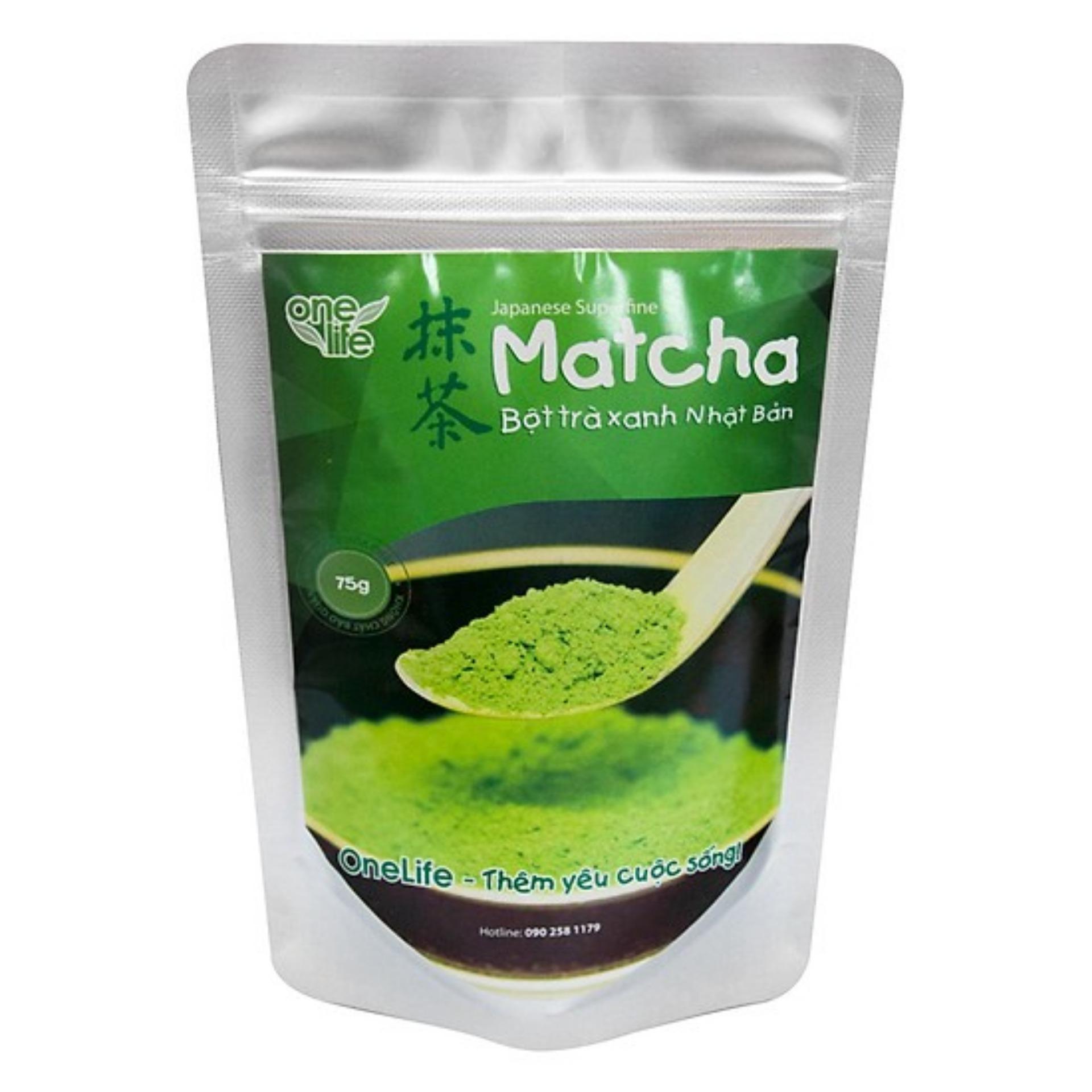 Halal Bột Matcha Trà xanh Nhật Bản 100% nguyên chất hòa tan uống liền giảm cân, không đường OneLife