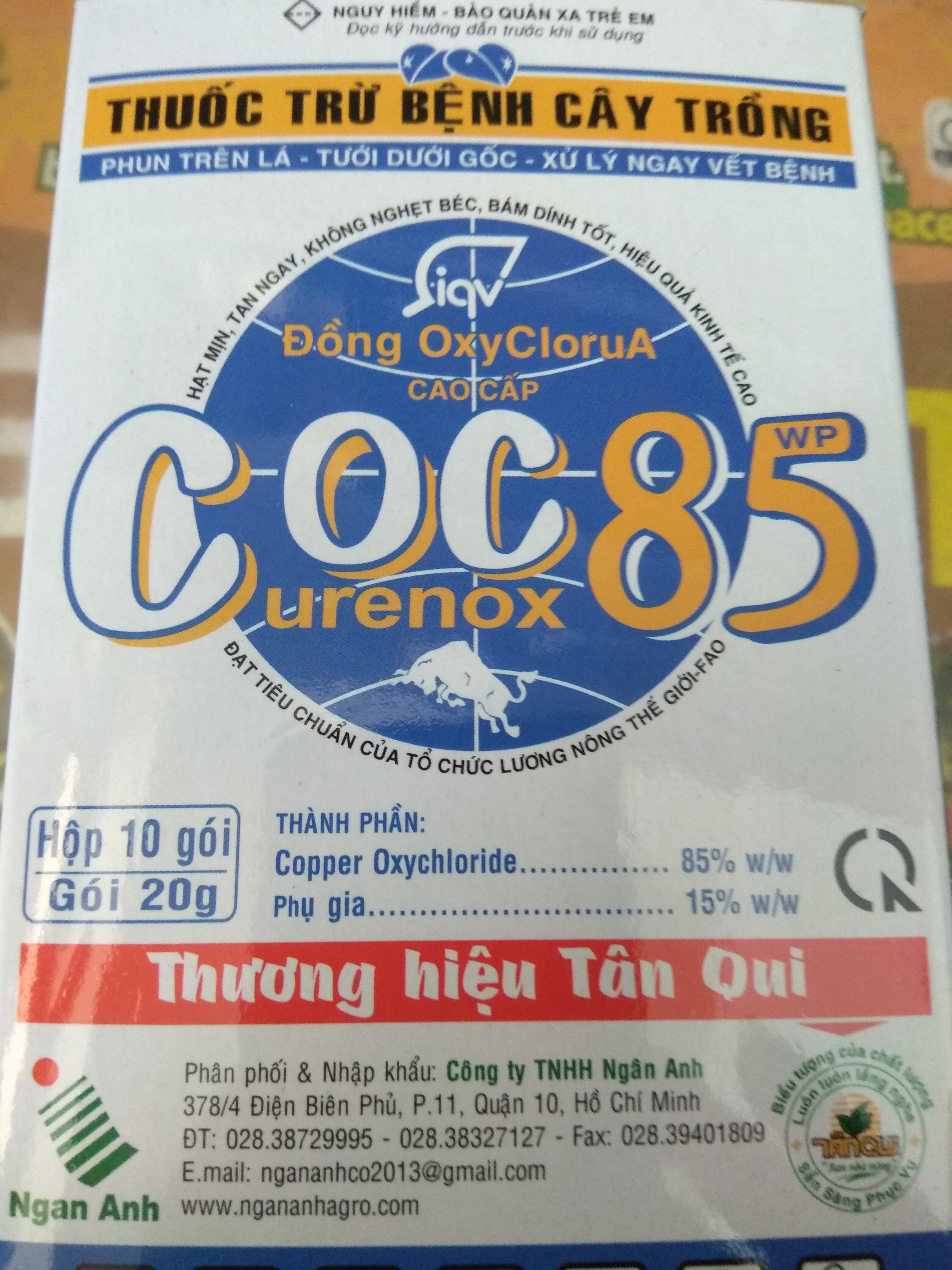 [HCM]Thuốc trừ bệnh cây trồng Đồng OxyClorua CoC 85- gói 20 g