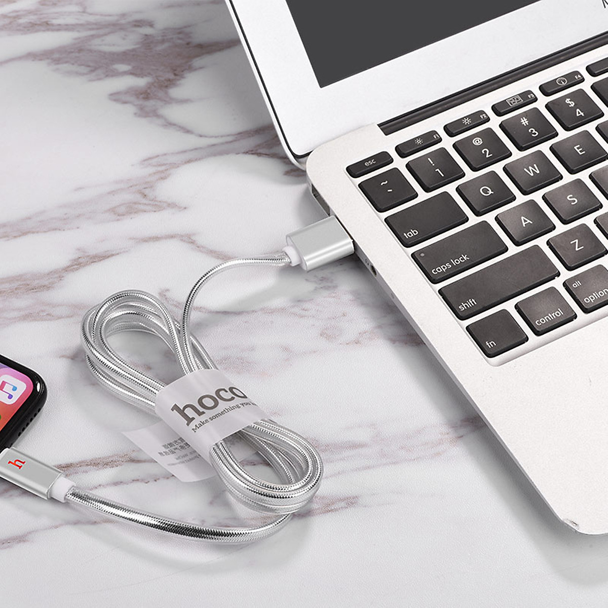 Cáp sạc iphone tự ngắt Hoco UPL12 có đèn led báo hiệu