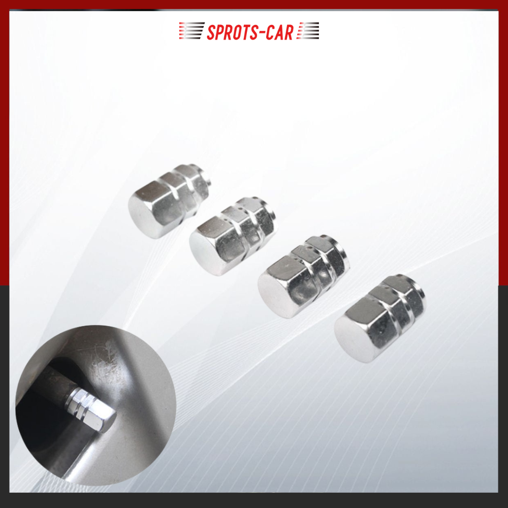 Bộ 4 chụp nắp van ô tô màu bạc- Nắp van ô tô-xe máy