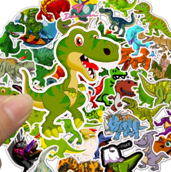 [HCM]Sticker KHỦNG LONG nhựa PVC không thấm nước dán nón bảo hiểm laptop điện thoại Vali xe Cực COOL #23