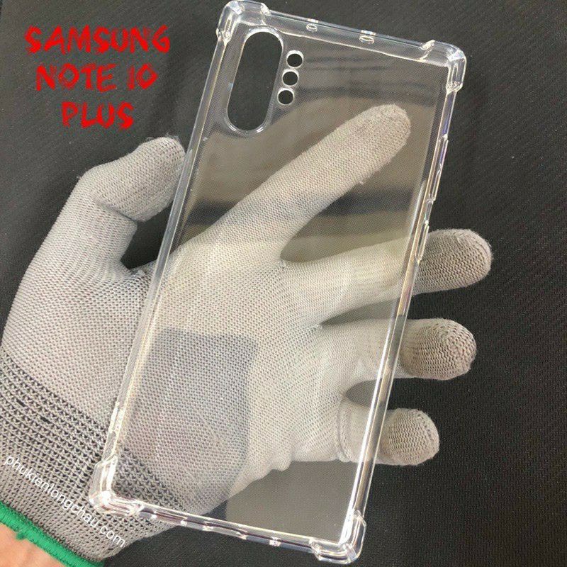 Ốp Samsung Galaxy Note 10 Plus - Silicon trong suốt chống sốc 4 góc