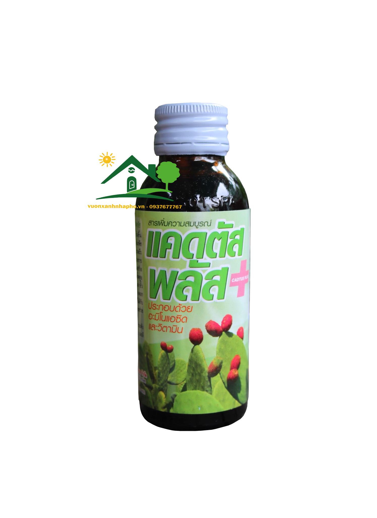 Phân bón xương rồng Thái Lan, Cactus plus, chuyên cho  tăng trưởng nhánh kích ra hoa, hàng nhập nguyên tem - lọ 100ml