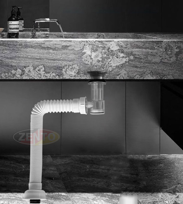 Bộ xi phông & ống xả mềm lavabo ZXP044 (Gray color)