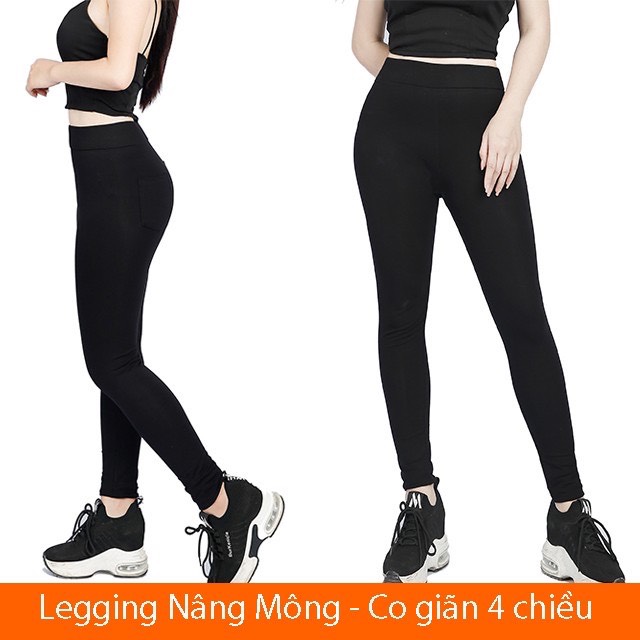 Quần legging nữ cạp cao xuất Hàn siêu co giãn
