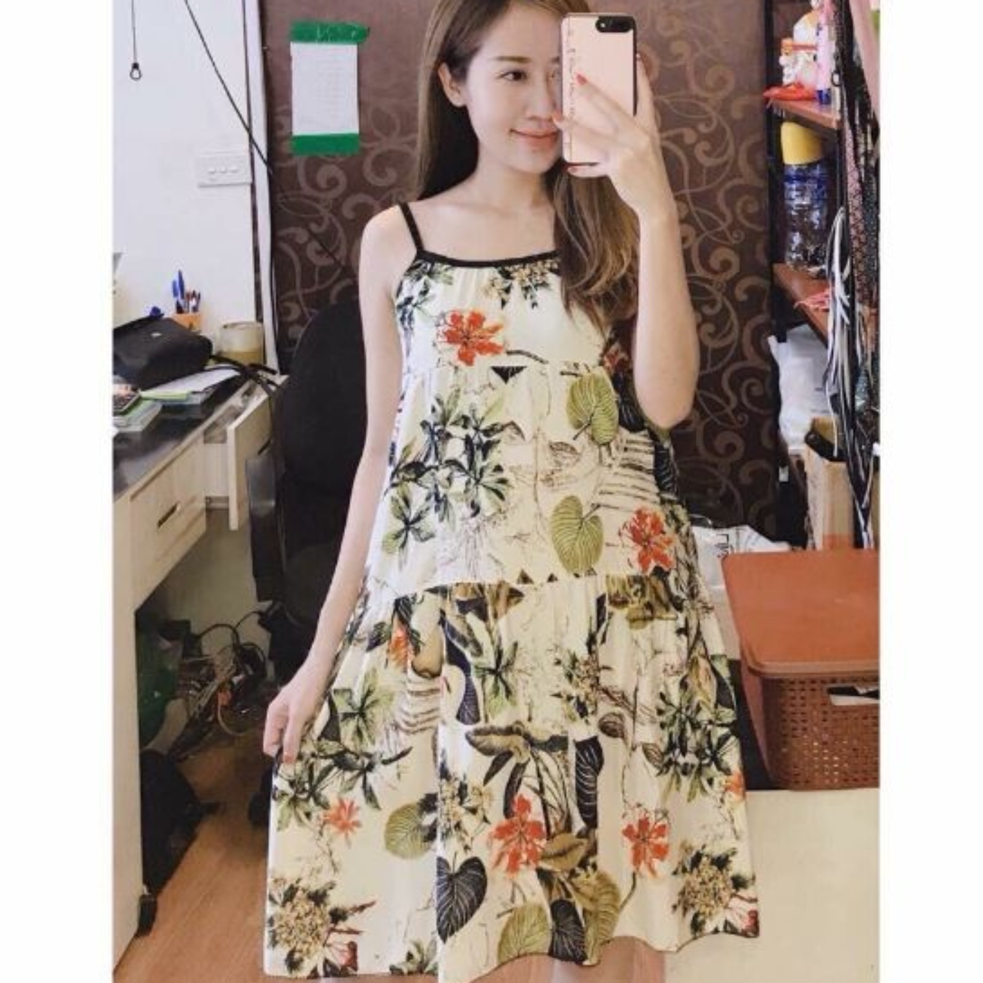 Váy lanh 2 dây chất mát