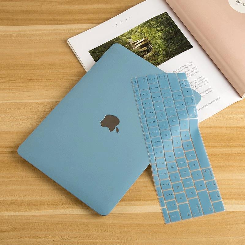 Combo Case ,Ốp + Phủ Phím Macbook Xanh Pastel ( Tặng Nút Chống Bụi )