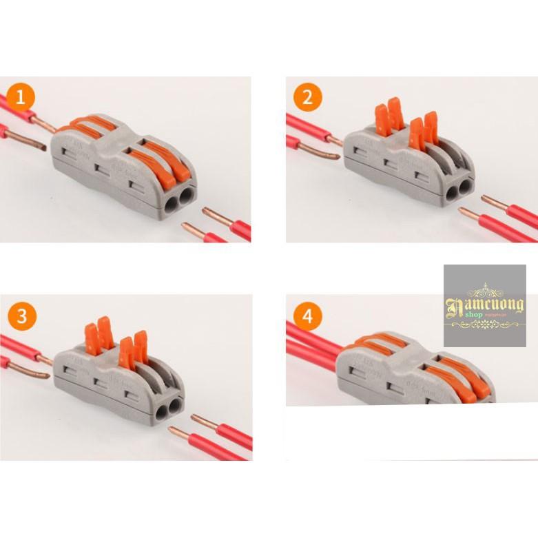 Bộ 10 cút nối dây điện nhanh 4 cổng 2 đầu