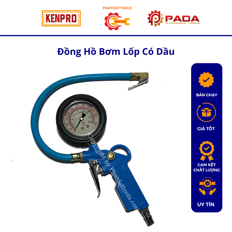 Tire inflator oil gauge