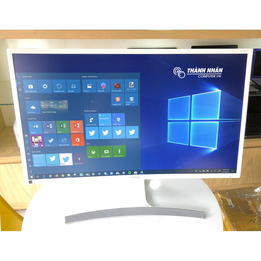 Màn hình Samsung 27 inch LS27E591C Curved LED Cong / FullHD 1920 x 1080 60Hz / Có loa ngoài / Trắng ngọc trai