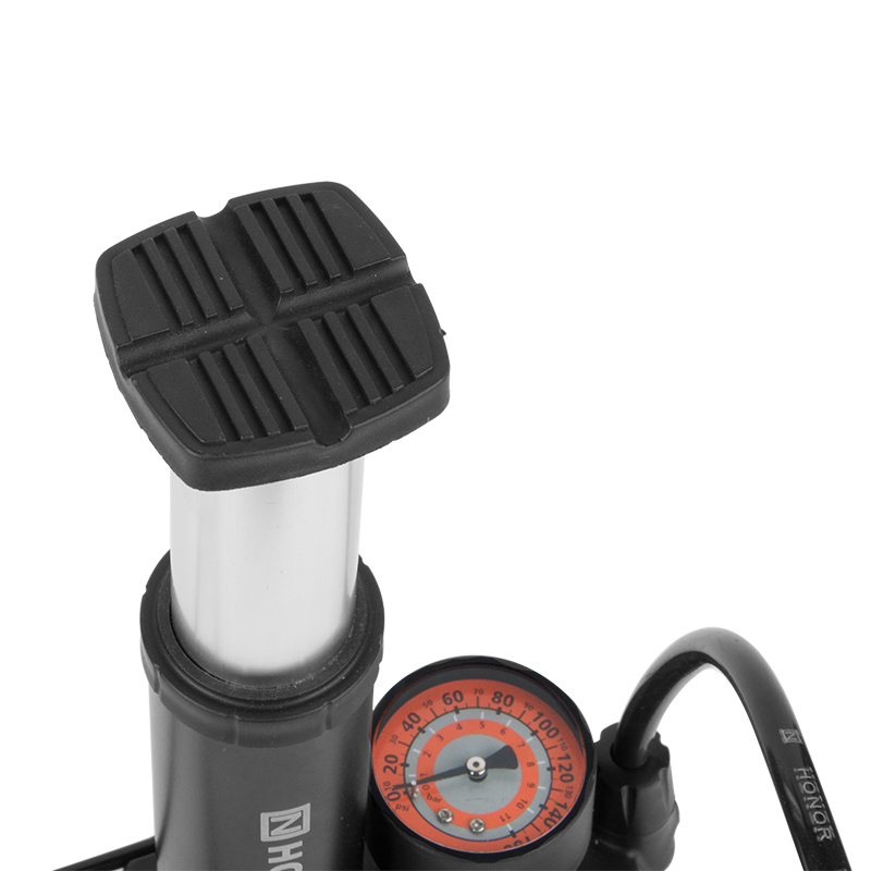 Bơm đạp chân đa năng Mini -Bơm gấp gọn có đồng hồ