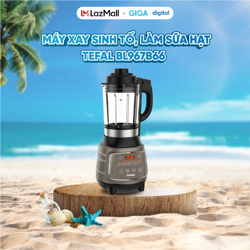 Máy xay sinh tố, làm sữa hạt tefal bl967b66 - xay nóng và lạnh - công suất 1300w - chính hãng