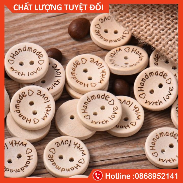 ❤️ RẺ VÔ ĐỊCH ❤️ Cúc Gỗ Handmade (Combo 10 chiếc)