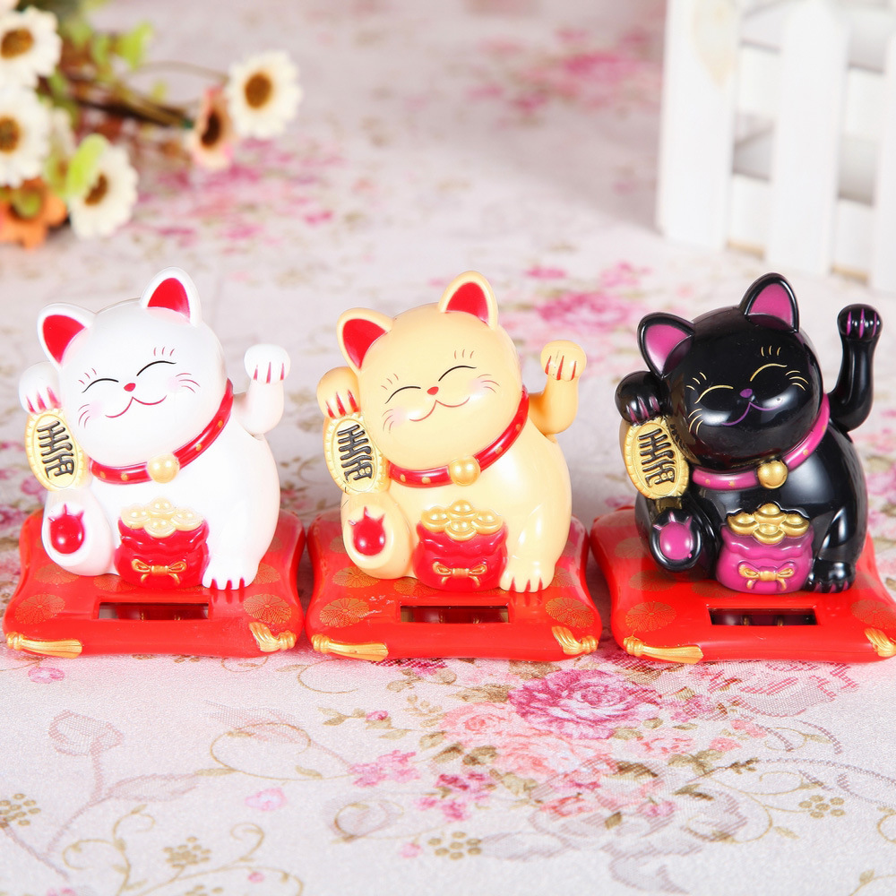 Tượng Mèo Thần Tài Ngồi Vẩy Tay Tự Động
