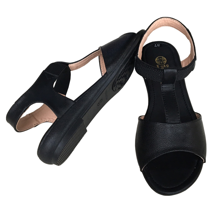 Xăng đan nữ đế bằng cao 2.5cm da bò cao cấp THXD0149
