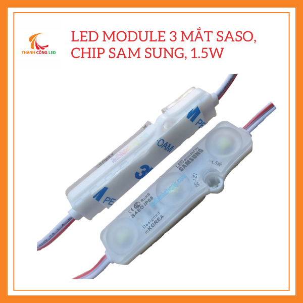 (50 con) led module 3 mắt , Chip Samsung , 1.5W , hiệu ANX , Ánh Sáng Vàng 3000k.