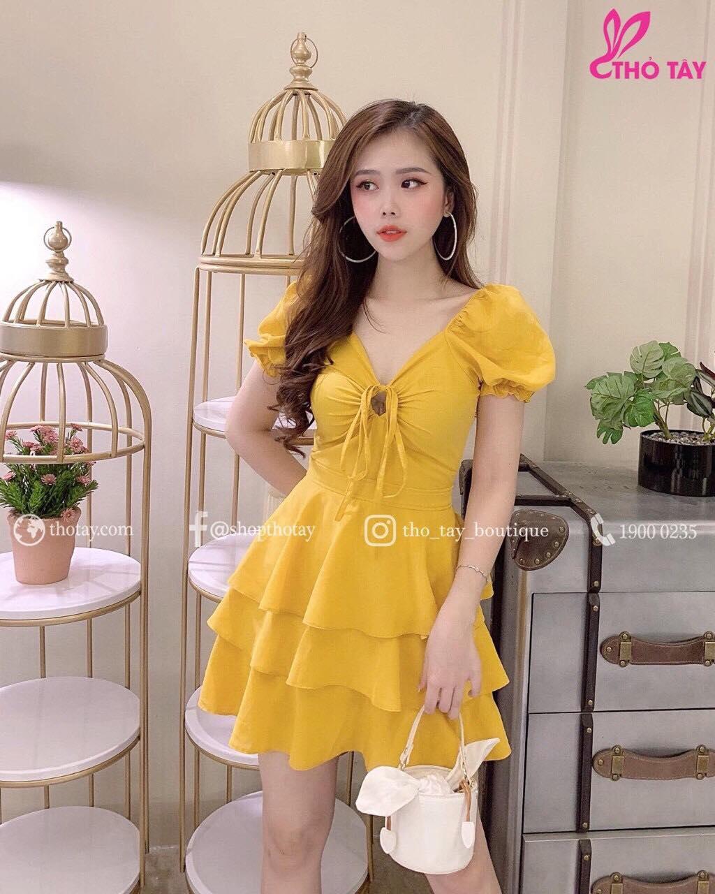 Đầm ren lưới dập ly 3 tầng