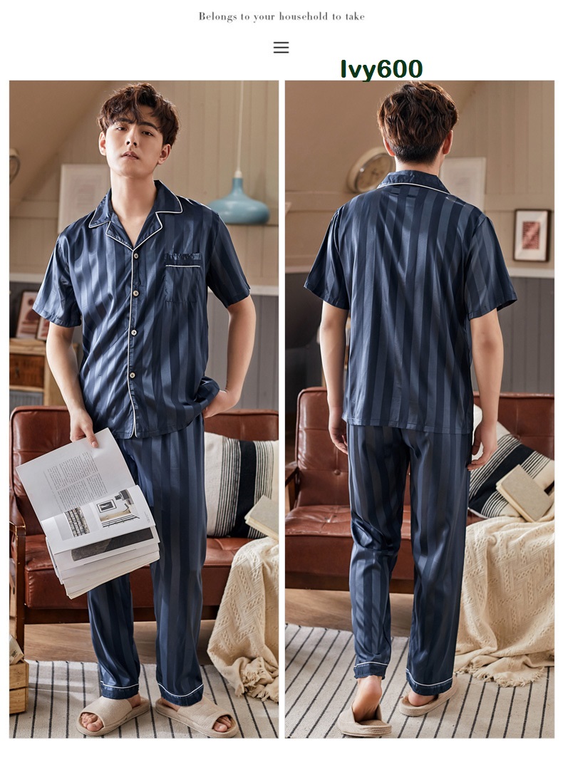 Đồ Ngủ Satin Lụa Cao Cấp 💫 Đồ Đôi Lụa Gấm Mặc Nhà Nam Nữ 💫 IVY600