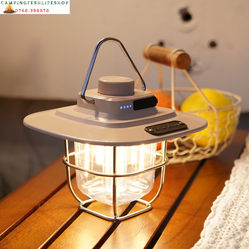 Đèn cắm trại cổ điển ,Đèn bão,Đèn Retro,Đèn led xạc type C