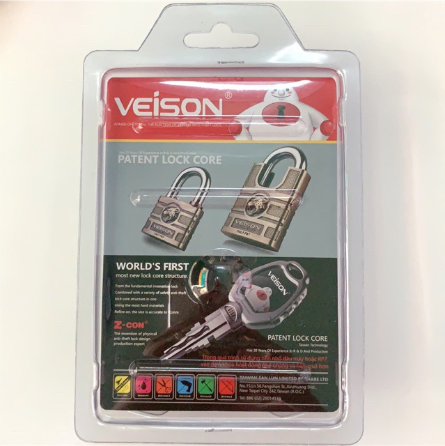 Ổ khóa 6P chống cắt VEISON chính hãng chống trộm tuyệt đối