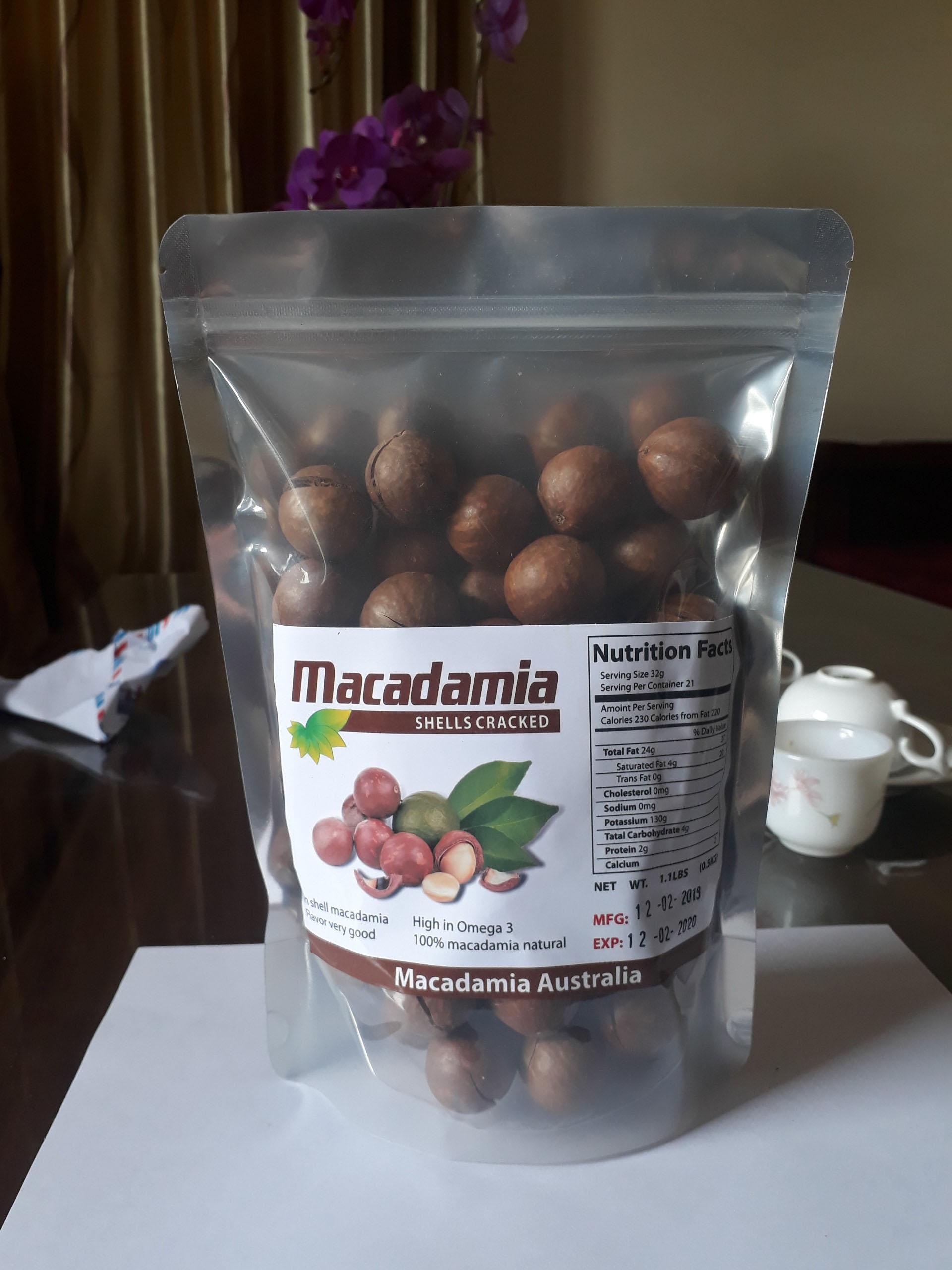 1kg Hạt macca Úc (loại nứt vỏ tự nhiên)