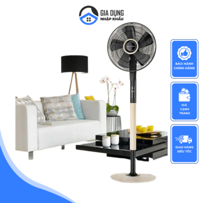 Rowenta Standventilator Turbo Silence Extreme+ VU5880 | Fernbedienung | 5 Geschwindigkeiten | Automatische Oszillation | Energiesparmodus | Abschaltautomatik | Timer | Schwarz + Holz-Finish
