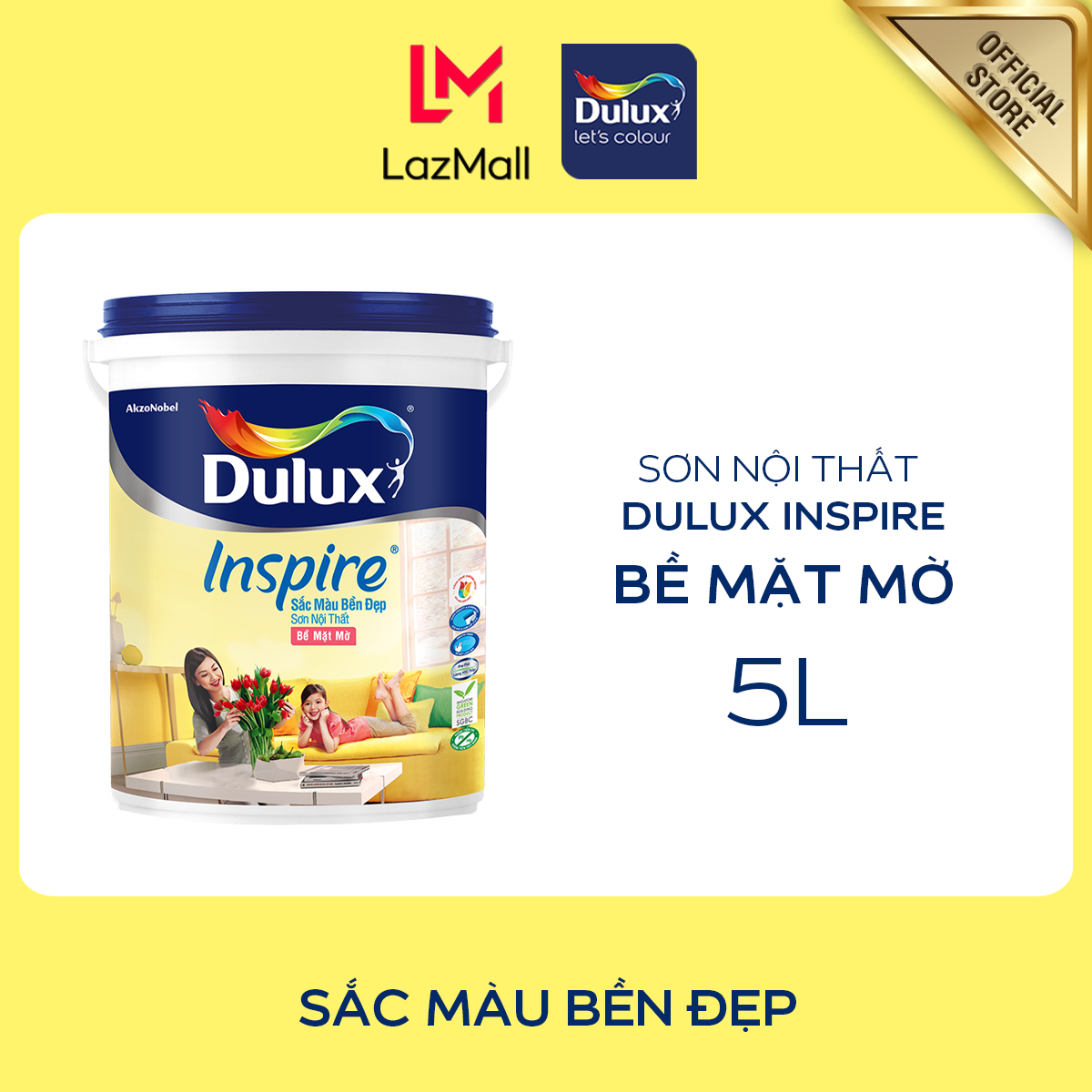 Sơn nội thất - Cao cấp - Dulux Inspire - Bề mặt mờ - 5L