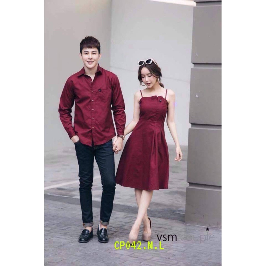 Đồ đôi nam nữ, Áo đôi nam nữ đẹp : Set áo váy sơ mi Hàn Quốc COUPLE STORE  dùng đi chụp hình cưới,đi chơi, đi du lịch | Shopee Việt Nam