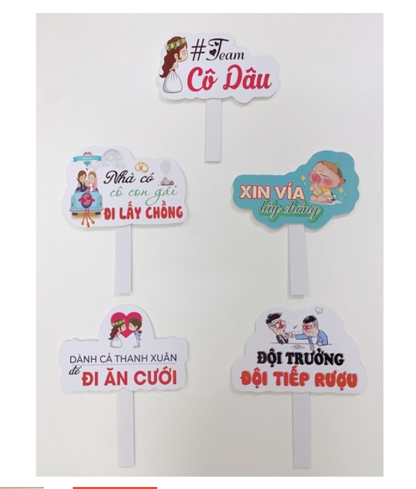 combo 5 hashtag check in đám cưới (có sẵn)