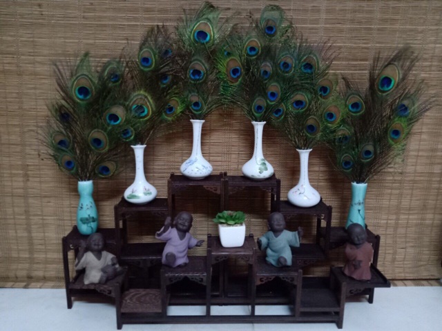 Bình hoa lông công phong thủy