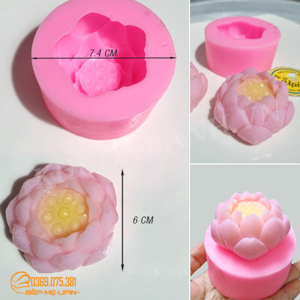 Khuôn hoa sen nở silicon HS74