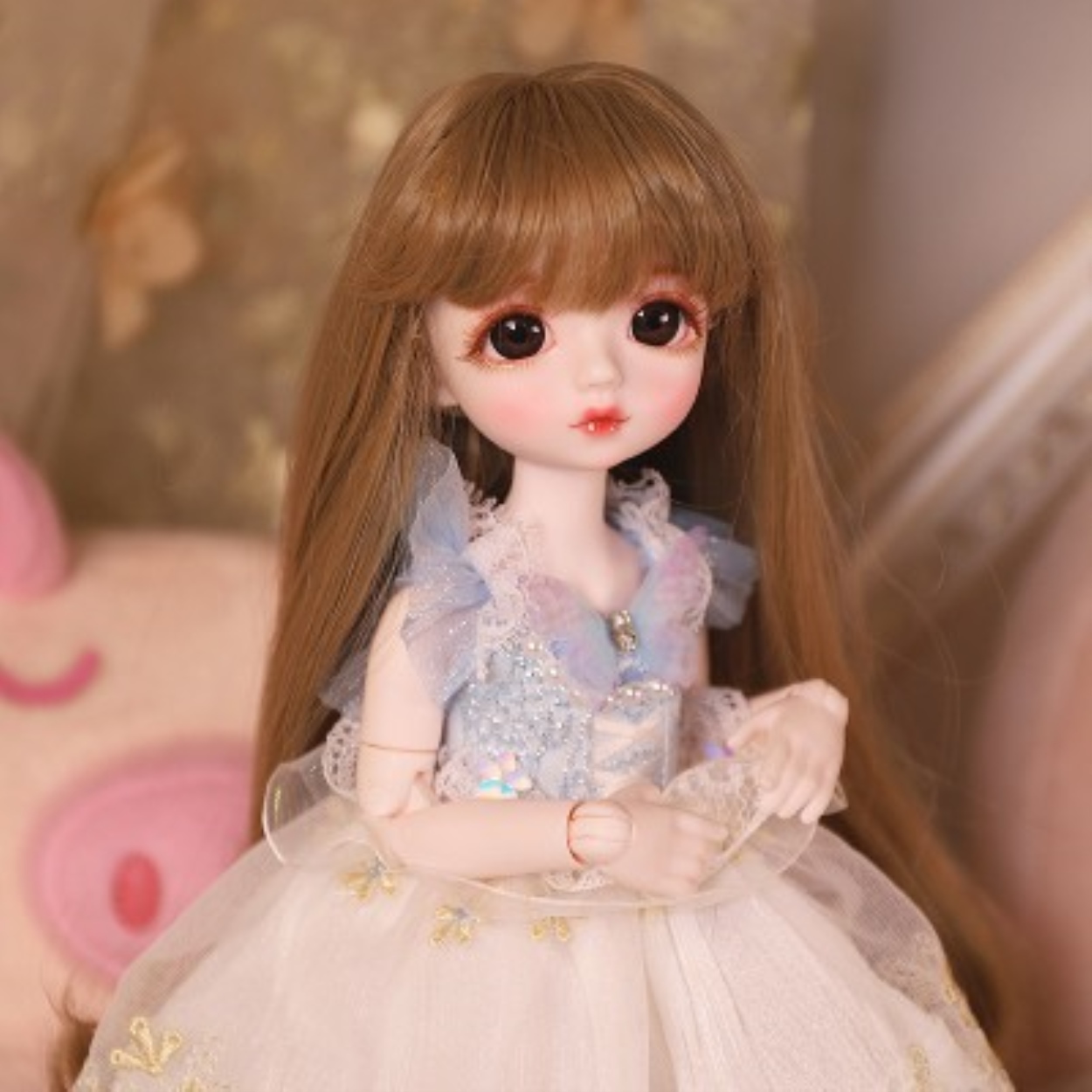 ☃ Tóc giả xoăn dài tỉ lệ 1:3 1:6 cho búp bê