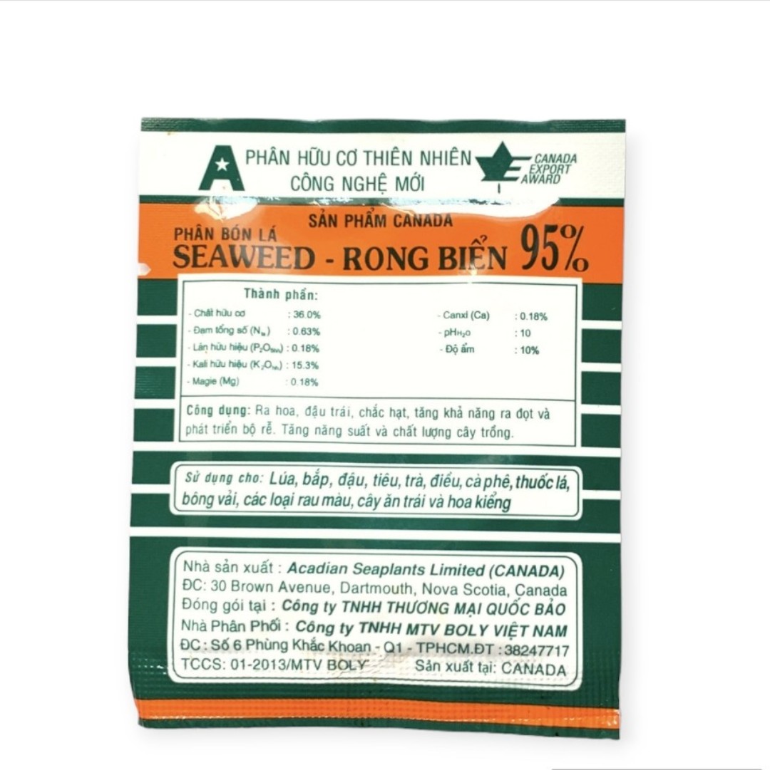 Phân bón lá hữu cơ chiết xuất từ rong biển công nghệ Canada phan bon huu co rong bien cao cap