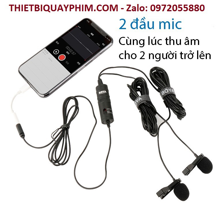 Micro boya by m1dm 2 mic thu âm cho 2 người - chính hãng