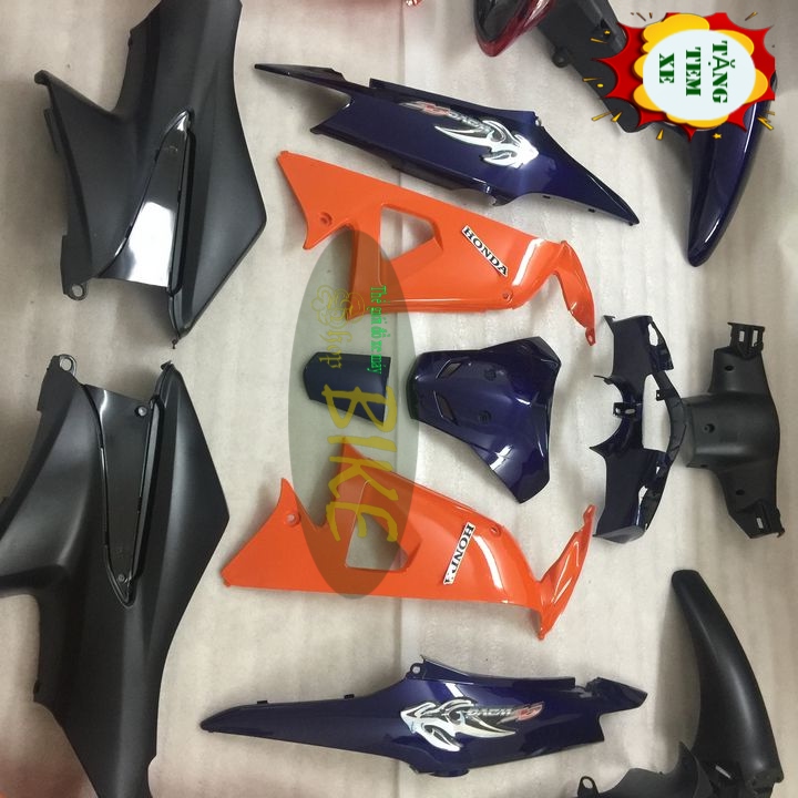 [ TẶNG TEM ] Dàn áo xe Wave RS - Wave alpha - Wave S100 đời 2006-2016 ,nhựa nguyên sinh ABS đủ màu sắc