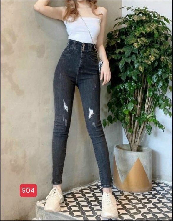 Quần jean nữ vải co giãn thoải mái chuẩn hàng shop không phai màu không xù lông jnu504